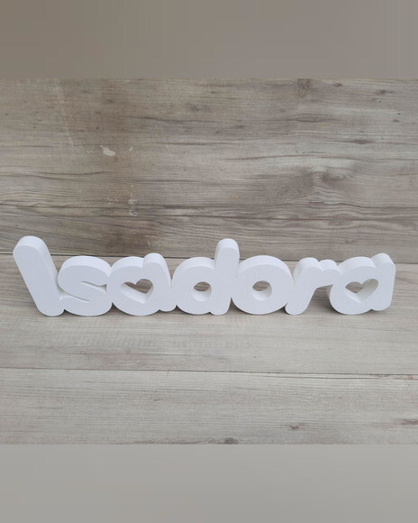Nome de Mesa em mdf - Mod Pk Vazado Coração - Isadora- 10 cm