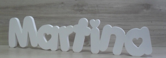 Nome de Mesa em mdf - Mod Pk Vazado Coração - Martina 13 cm