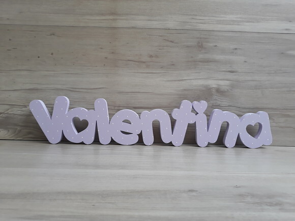 Nome de mesa em MDF - Mod PK Vazado Coração - Valentina 10cm