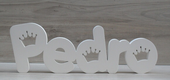 Nome de Mesa em mdf - Mod Pk Vazado Coroa - Lívia 10 cm
