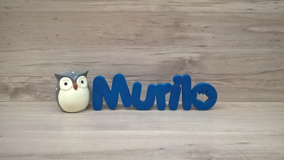 Nome de mesa em MDF - Mod PK Vazado Coroa - Murilo 10 cm
