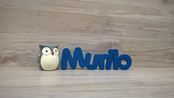 Nome de mesa em MDF - Mod PK Vazado Coroa - Murilo 10 cm