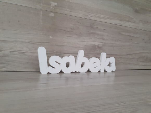 Nome de Mesa em mdf - Mod Pk Vazado Estrela - Isabela 10 cm