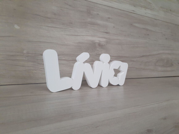 Nome de Mesa em mdf - Mod Pk Vazado Estrela - Lívia 10 cm