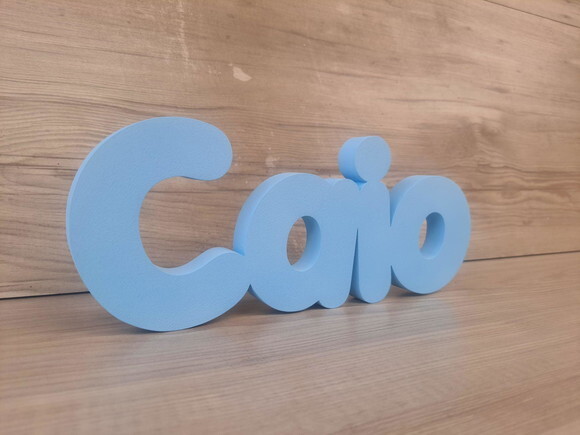 Nome de Mesa em mdf - Mod Pk Vazado Padrão - Caio 10 cm