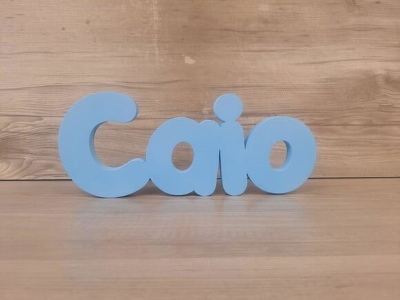 Nome de Mesa em mdf - Mod Pk Vazado Padrão - Caio 10 cm
