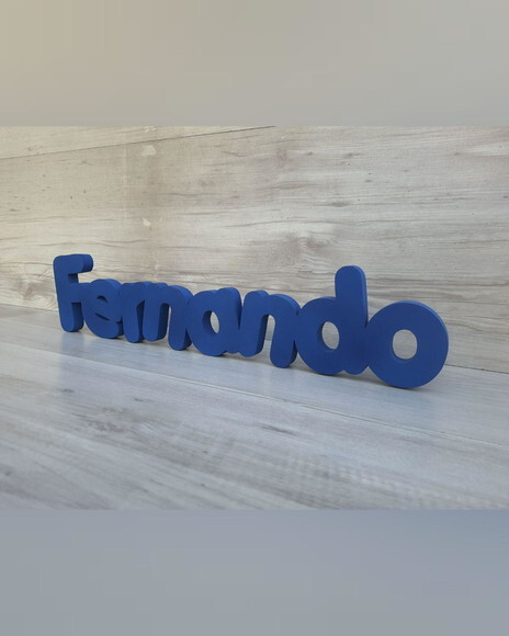 Nome de Mesa em mdf - Mod Pk Vazado Padrão - Fernando 10 cm
