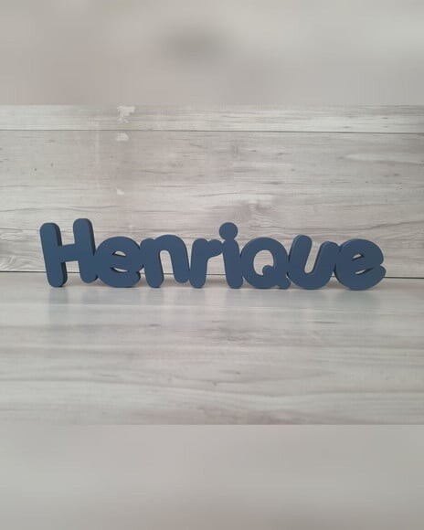 Nome de Mesa em mdf - Mod Pk Vazado Padrão - Henrique 10 cm