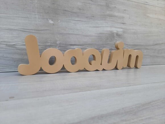 Nome de Mesa em mdf - Mod Pk Vazado Padrão - Joaquim 10 cm
