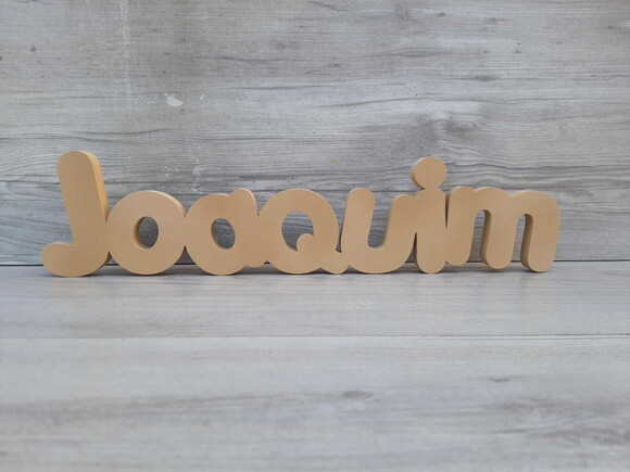 Nome de Mesa em mdf - Mod Pk Vazado Padrão - Joaquim 10 cm