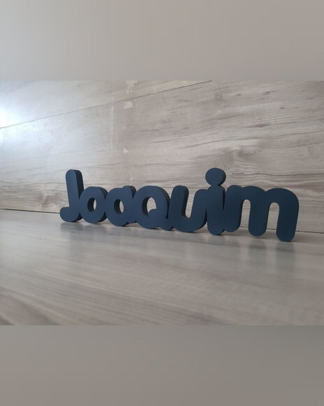 Nome de Mesa em mdf - Mod Pk Vazado Padrão - Joaquim 10 cm