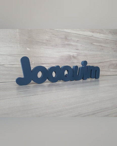 Nome de Mesa em mdf - Mod Pk Vazado Padrão - Joaquim 10 cm