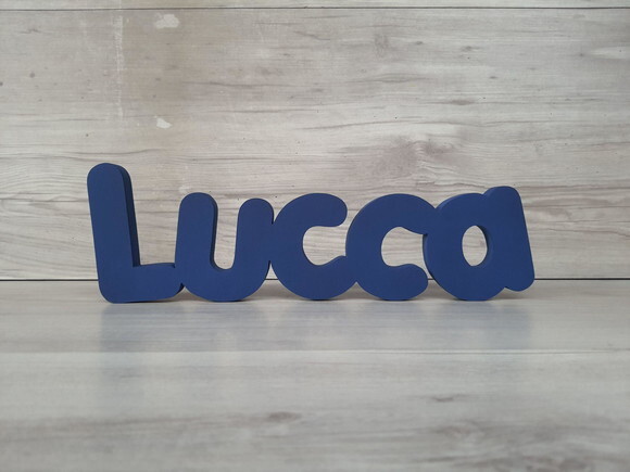 Nome de Mesa em mdf - Mod Pk Vazado Padrão - Lucca 10 cm