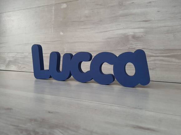 Nome de Mesa em mdf - Mod Pk Vazado Padrão - Lucca 10 cm