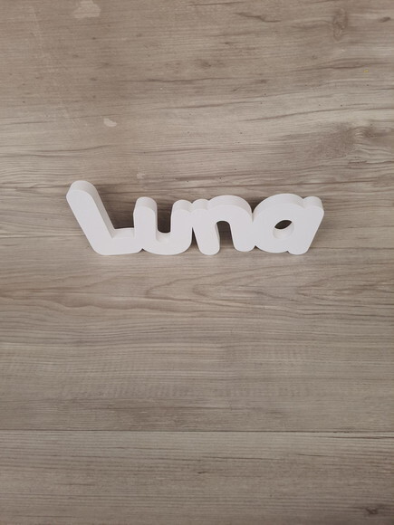 Nome de Mesa em mdf - Mod Pk Vazado Padrão - Luna 10 cm