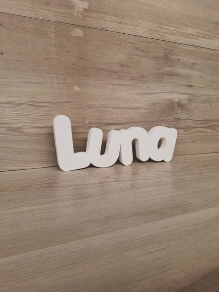 Nome de Mesa em mdf - Mod Pk Vazado Padrão - Luna 10 cm