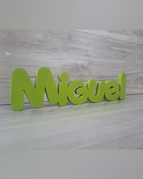 Nome de Mesa em mdf - Mod Pk Vazado Padrão - Miguel 10 cm