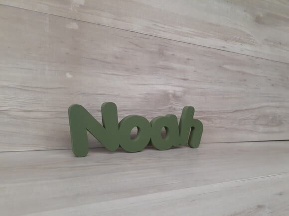 Nome De Mesa Em Mdf - Mod Pk Vazado Padrão - Noah 10 Cm