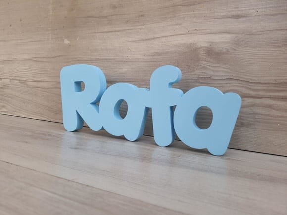 Nome de Mesa em mdf - Mod Pk Vazado Padrão - Rafa 10 cm