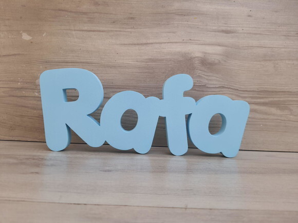 Nome de Mesa em mdf - Mod Pk Vazado Padrão - Rafa 10 cm