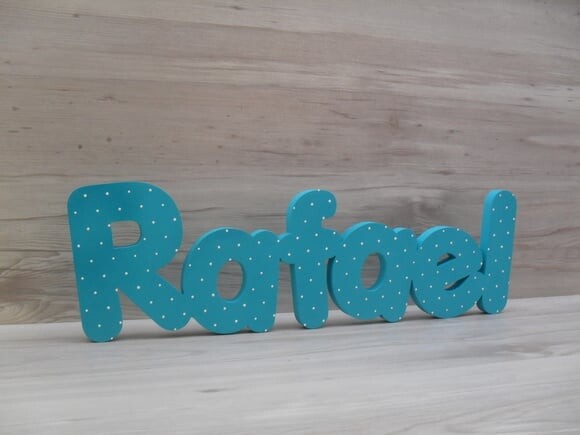 Nome de mesa em MDF - Mod PK Vazado Padrão - Rafael 10 cm