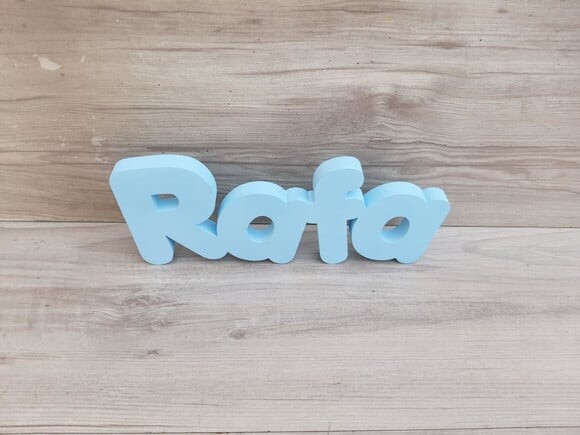 Nome de Mesa em mdf - Mod Pk Vazado Padrão - Rafa 10 cm
