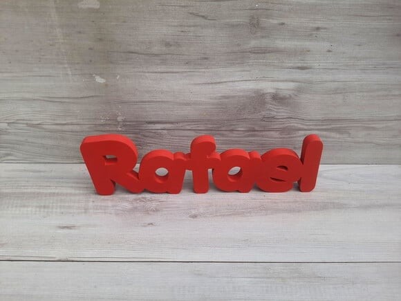Nome de Mesa em mdf - Mod Pk Vazado Padrão - Rafael 10 cm