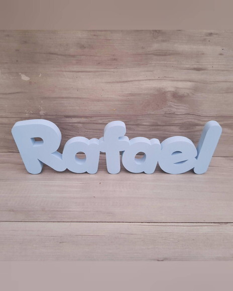 Nome de Mesa em mdf - Mod Pk Vazado Padrão - Rafael 10 cm