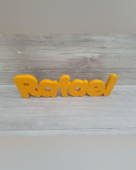 Nome de Mesa em mdf - Mod Pk Vazado Padrão - Rafael 10 cm