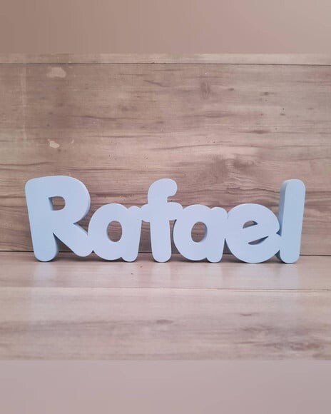 Nome de Mesa em mdf - Mod Pk Vazado Padrão - Rafael 10 cm