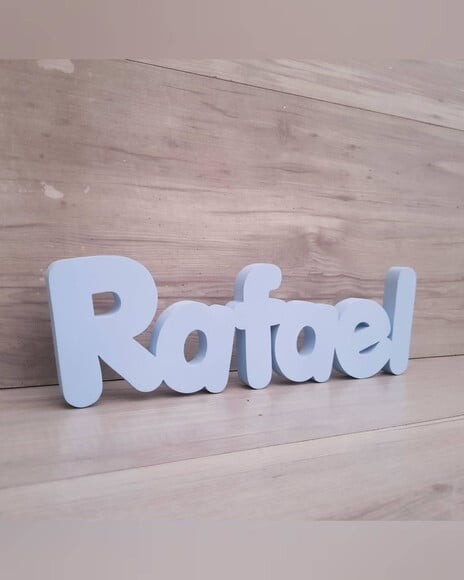 Nome de Mesa em mdf - Mod Pk Vazado Padrão - Rafael 10 cm
