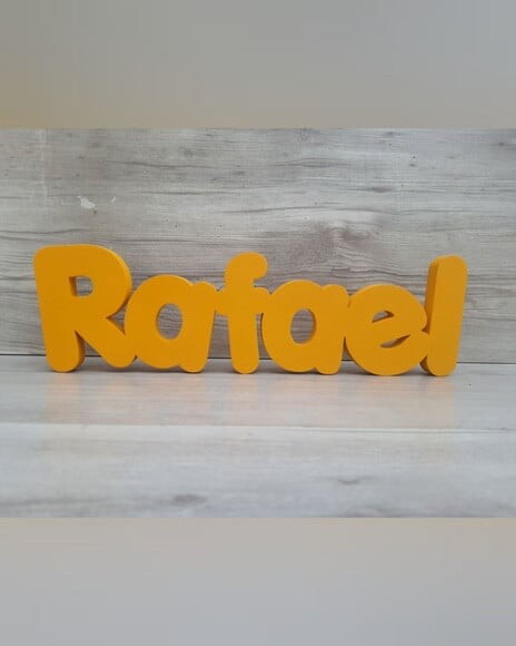 Nome de Mesa em mdf - Mod Pk Vazado Padrão - Rafael 10 cm