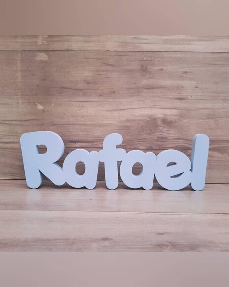 Nome de Mesa em mdf - Mod Pk Vazado Padrão - Rafael 10 cm