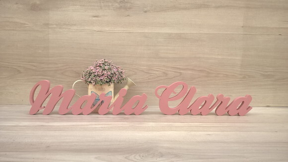 Nome de mesa em MDF - Modelo Clássico - Maria Clara 10 cm