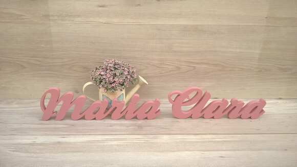 Nome de mesa em MDF - Modelo Clássico - Maria Clara 10 cm