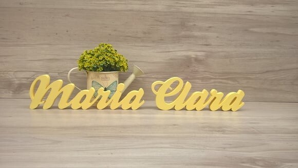Nome de mesa em MDF - Modelo Clássico - Maria Clara 10 cm