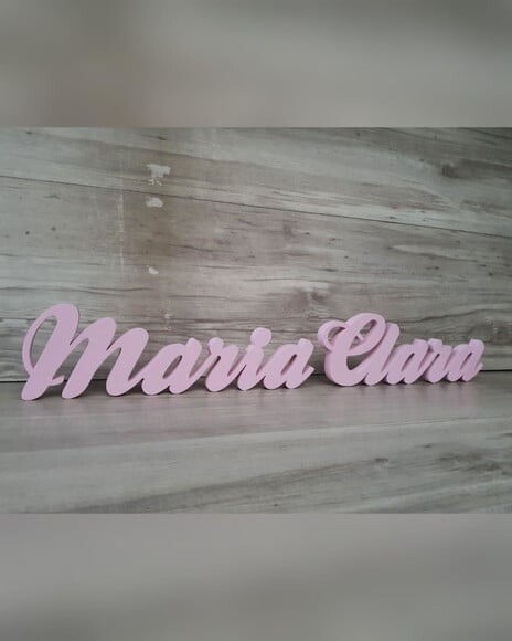 Nome de Mesa em mdf - Modelo Clássico - Maria Clara 10 cm