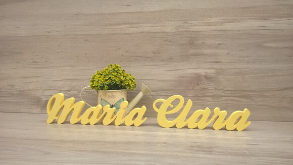 Nome de mesa em MDF - Modelo Clássico - Maria Clara 10 cm