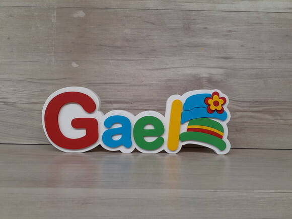 Nome De Mesa Em Mdf - Tema Patati E Patatá - Gael 10 Cm