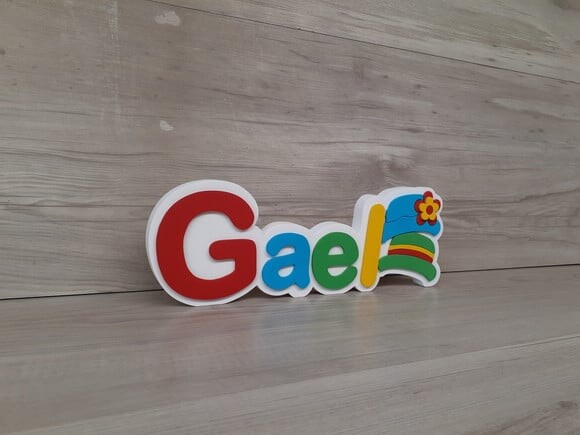 Nome De Mesa Em Mdf - Tema Patati E Patatá - Gael 10 Cm