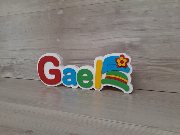 Nome De Mesa Em Mdf - Tema Patati E Patatá - Gael 10 Cm