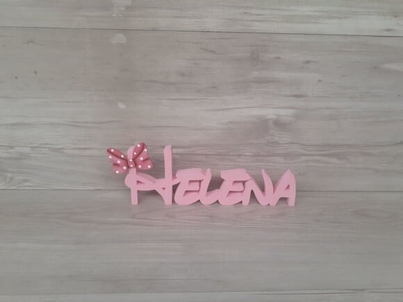Nome de Mesa em mdf Disney Minnie - Helena - 10 cm