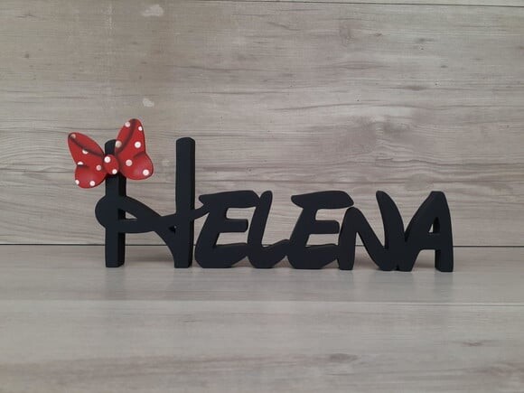 Nome De Mesa Em Mdf Disney Minnie - Helena - 10 Cm