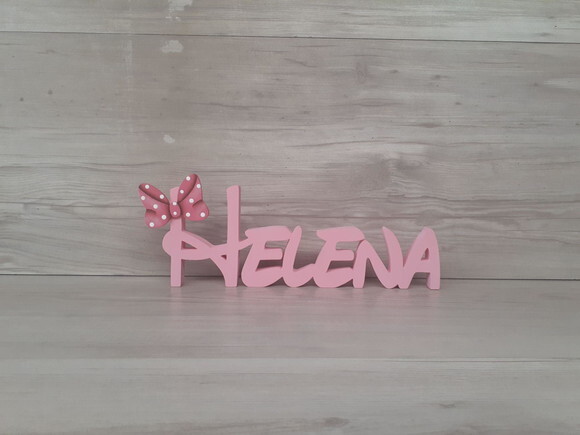 Nome de Mesa em mdf Disney Minnie - Helena - 10 cm