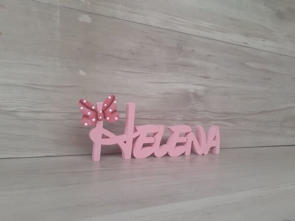 Nome de Mesa em mdf Disney Minnie - Helena - 10 cm