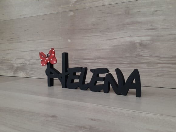 Nome De Mesa Em Mdf Disney Minnie - Helena - 10 Cm