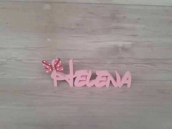 Nome de Mesa em mdf Disney Minnie - Helena - 10 cm