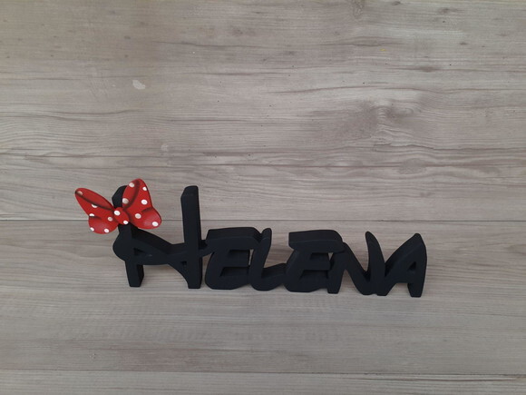 Nome De Mesa Em Mdf Disney Minnie - Helena - 10 Cm