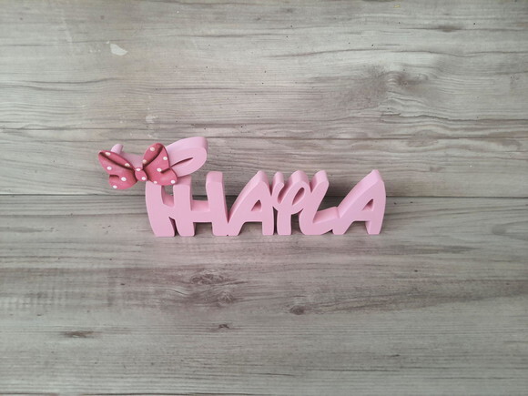 Nome de Mesa em mdf Disney Minnie - Thayla - 10 cm
