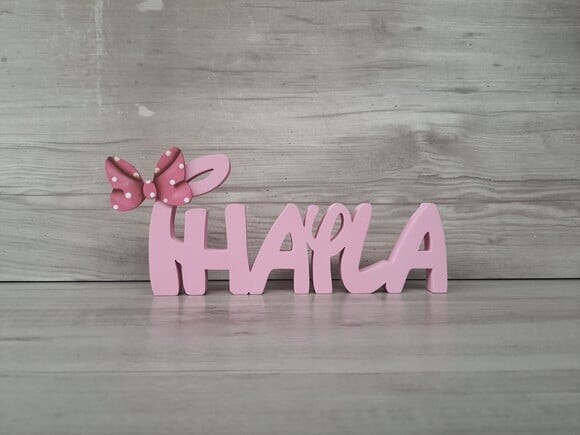 Nome de Mesa em mdf Disney Minnie - Thayla - 10 cm